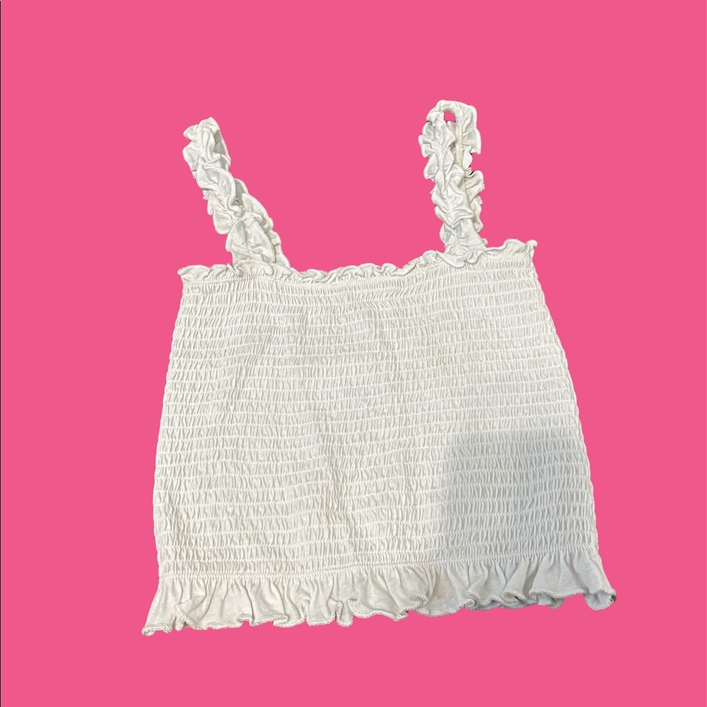 White Ruffle Top